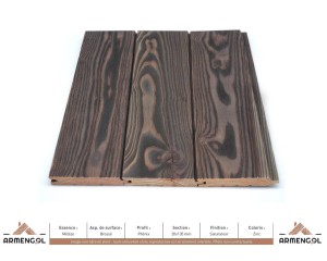 BARDAGE MÉLÈZE BROSSÉ PHENIX SATURATEUR ZINC - 20 mm x 135 mm 2