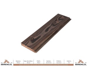 BARDAGE MÉLÈZE BROSSÉ PHENIX SATURATEUR ZINC - 20 mm x 135 mm