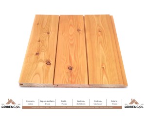 BARDAGE MÉLÈZE BROSSÉ PHENIX SATURATEUR AMBRE - 20 mm x 135 mm 2