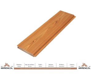 BARDAGE MÉLÈZE BROSSÉ PHENIX SATURATEUR AMBRE - 20 mm x 135 mm