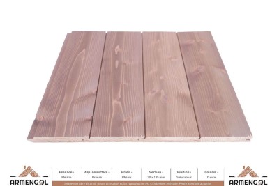 BARDAGE MÉLÈZE BROSSÉ PHENIX SATURATEUR CUIVRE - 20 mm x 135 mm BARDAGE MÉLÈZE BROSSÉ PHENIX SATURATEUR CUIVRE - 20 mm x 135 mm