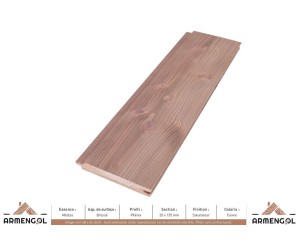 BARDAGE MÉLÈZE BROSSÉ PHENIX SATURATEUR CUIVRE - 20 mm x 135 mm