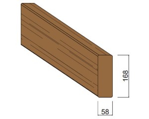 Bois d'Ossature Pin du Nord Rouge Autoclave 58 x 168 mm
