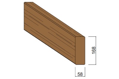 Bois d'Ossature Pin du Nord Rouge Autoclave 58 x 168 mm