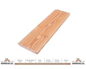 BARDAGE MÉLÈZE BROSSÉ PHENIX SATURATEUR OCRE- 20 mm x 135 mm