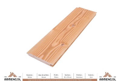 BARDAGE MÉLÈZE BROSSÉ PHENIX SATURATEUR OCRE- 20 mm x 135 mm