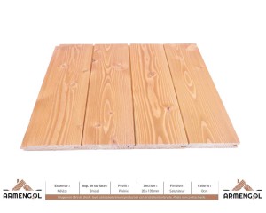 BARDAGE MÉLÈZE BROSSÉ PHENIX SATURATEUR OCRE- 20 mm x 135 mm 2