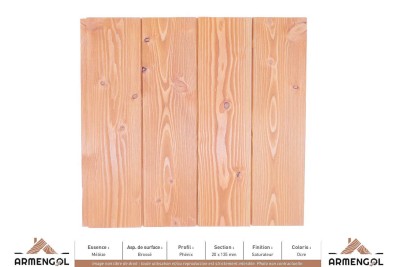 BARDAGE MÉLÈZE BROSSÉ PHENIX SATURATEUR OCRE- 20 mm x 135 mm