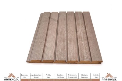 BARDAGE PIN BROSSÉ ALGA THERMO-TRAITÉ SATURATEUR BERYL - 26 mm x 125 mm BARDAGE PIN BROSSÉ ALGA THERMO-TRAITÉ SATURATEUR BERYL - 26 mm x 125 mm