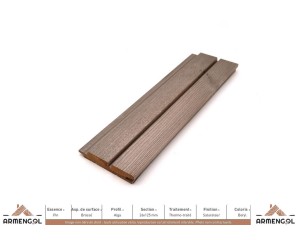 BARDAGE PIN BROSSÉ ALGA THERMO-TRAITÉ SATURATEUR BERYL - 26 mm x 125 mm