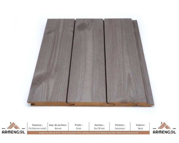 BARDAGE PIN (THERMO-TRAITÉ) BROSSÉ ORION SATURATEUR BERYL - 26 mm x 135 mm