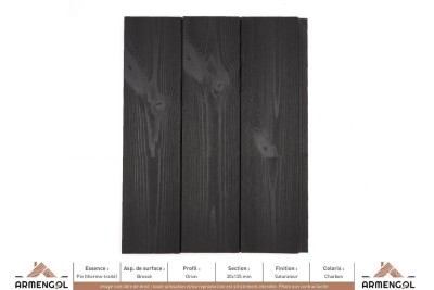 BARDAGE PIN (THERMO-TRAITÉ) BROSSÉ ORION SATURATEUR CHARBON - 20 mm x 125 mm BARDAGE PIN (THERMO-TRAITÉ) BROSSÉ ORION SATURATEUR CHARBON - 20 mm x 125 mm