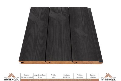 BARDAGE PIN (THERMO-TRAITÉ) BROSSÉ ORION SATURATEUR CHARBON - 20 mm x 125 mm BARDAGE PIN (THERMO-TRAITÉ) BROSSÉ ORION SATURATEUR CHARBON - 20 mm x 125 mm