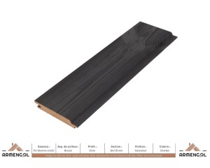 BARDAGE PIN (THERMO-TRAITÉ) BROSSÉ ORION SATURATEUR CHARBON - 20 mm x 125 mm