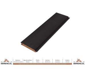 BARDAGE PIN (THERMO-TRAITÉ) BROSSÉ PHÉNIX SATURATEUR CHARBON - 20 mm x 135 mm