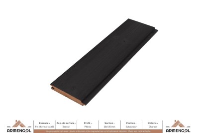 BARDAGE PIN (THERMO-TRAITÉ) BROSSÉ PHÉNIX SATURATEUR CHARBON - 20 mm x 135 mm