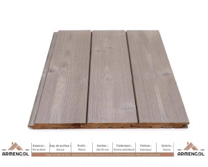 BARDAGE PIN DU NORD BROSSÉ PHÉNIX THERMO-TRAITÉ (FONCÉ) SATURATEUR PLATINE - 20 mm x 135 mm 2