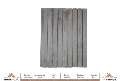 BARDAGE PIN (THERMO-TRAITÉ) BROSSÉ RIDA SATURATEUR BERYL - 20 mm x 125 mm BARDAGE PIN (THERMO-TRAITÉ) BROSSÉ RIDA SATURATEUR BERYL - 20 mm x 125 mm