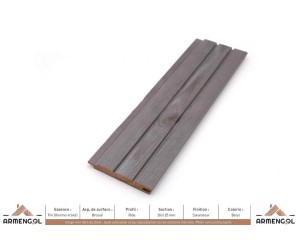 BARDAGE PIN (THERMO-TRAITÉ) BROSSÉ RIDA SATURATEUR BERYL - 20 mm x 125 mm