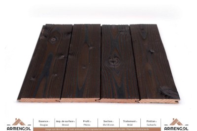 BARDAGE DOUGLAS BROSSÉ PHÉNIX BRÛLÉ CARBONFIX - 20 mm x 135 mm BARDAGE DOUGLAS BROSSÉ PHÉNIX BRÛLÉ CARBONFIX - 20 mm x 135 mm