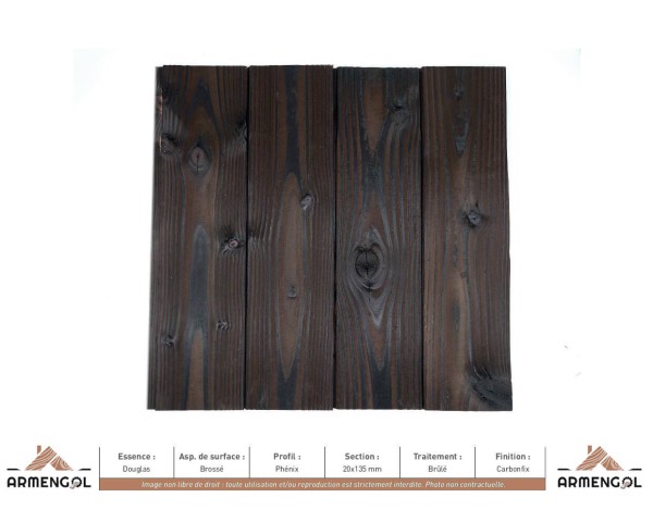 BARDAGE DOUGLAS BROSSÉ PHÉNIX BRÛLÉ CARBONFIX - 20 mm x 135 mm
