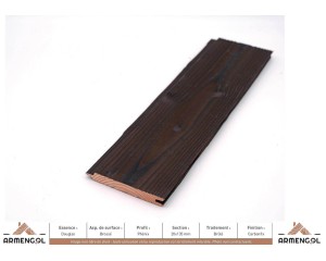 BARDAGE DOUGLAS BROSSÉ PHÉNIX BRÛLÉ CARBONFIX - 20 mm x 135 mm