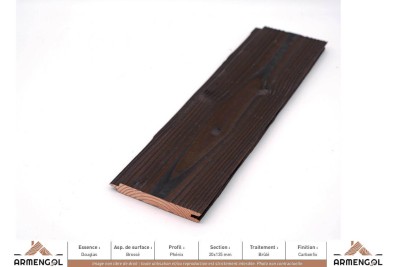 BARDAGE DOUGLAS BROSSÉ PHÉNIX BRÛLÉ CARBONFIX - 20 mm x 135 mm BARDAGE DOUGLAS BROSSÉ PHÉNIX BRÛLÉ CARBONFIX - 20 mm x 135 mm