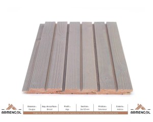 BARDAGE DOUGLAS BROSSÉ ALGA SATURATEUR ARDOISE - 26 mm x 125 mm 2