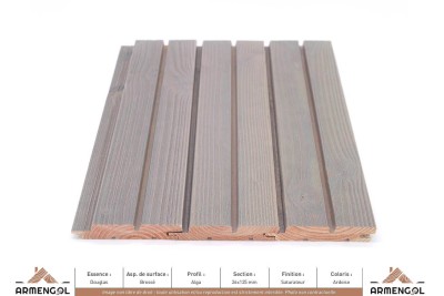 BARDAGE DOUGLAS BROSSÉ ALGA SATURATEUR ARDOISE - 26 mm x 125 mm BARDAGE DOUGLAS BROSSÉ ALGA SATURATEUR ARDOISE - 26 mm x 125 mm