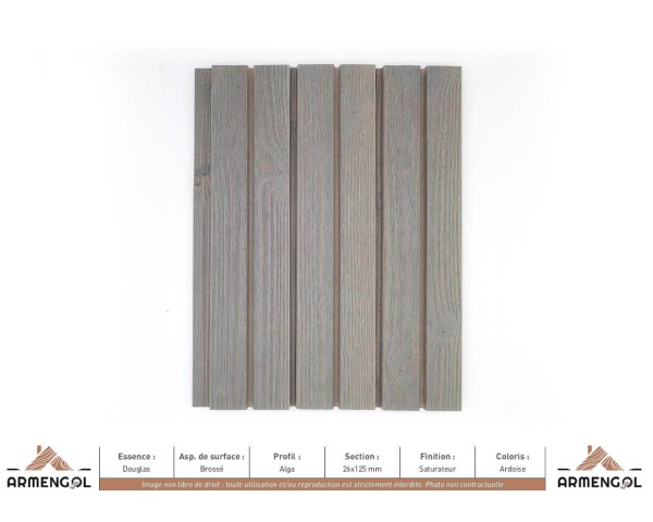 BARDAGE DOUGLAS BROSSÉ ALGA SATURATEUR ARDOISE - 26 mm x 125 mm