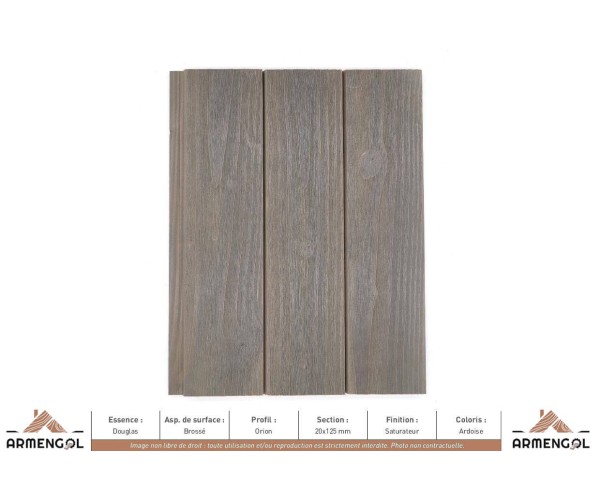 BARDAGE DOUGLAS BROSSÉ ORION SATURATEUR ARDOISE - 20 mm x 125 mm