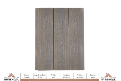 BARDAGE DOUGLAS BROSSÉ ORION SATURATEUR ARDOISE - 20 mm x 125 mm BARDAGE DOUGLAS BROSSÉ ORION SATURATEUR ARDOISE - 20 mm x 125 mm