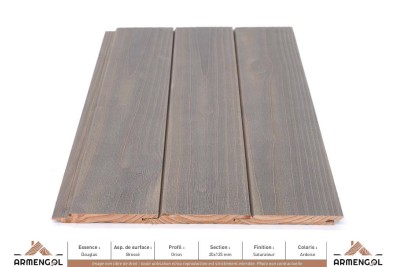 BARDAGE DOUGLAS BROSSÉ ORION SATURATEUR ARDOISE - 20 mm x 125 mm BARDAGE DOUGLAS BROSSÉ ORION SATURATEUR ARDOISE - 20 mm x 125 mm