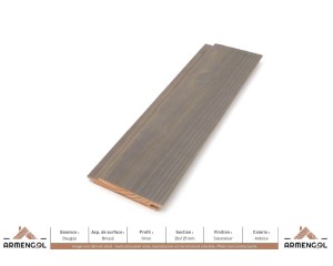 BARDAGE DOUGLAS BROSSÉ ORION SATURATEUR ARDOISE - 20 mm x 125 mm