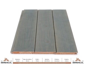 BARDAGE DOUGLAS BROSSÉ PHÉNIX SATURATEUR ARDOISE - 20 mm x 135 mm 2