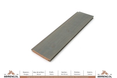 BARDAGE DOUGLAS BROSSÉ PHÉNIX SATURATEUR ARDOISE - 20 mm x 135 mm BARDAGE DOUGLAS BROSSÉ PHÉNIX SATURATEUR ARDOISE - 20 mm x 135 mm