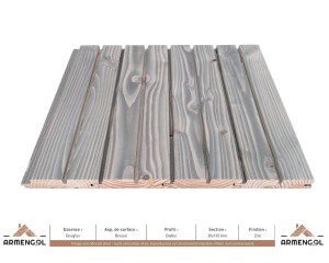 BARDAGE DOUGLAS BROSSÉ DIABLO SATURATEUR ZINC - 26 mm x 135 mm 2