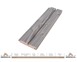 BARDAGE DOUGLAS BROSSÉ DIABLO SATURATEUR ZINC - 26 mm x 135 mm