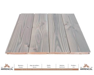 BARDAGE DOUGLAS BROSSÉ PHENIX SATURATEUR ZINC - 20 mm x 135 mm 2