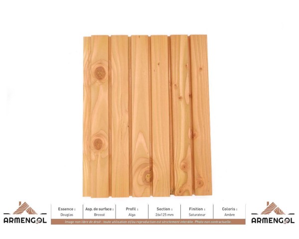 BARDAGE DOUGLAS BROSSÉ ALGA SATURATEUR AMBRE - 26 mm x 125 mm