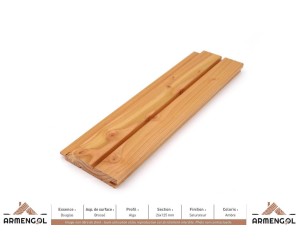 BARDAGE DOUGLAS BROSSÉ ALGA SATURATEUR AMBRE - 26 mm x 125 mm