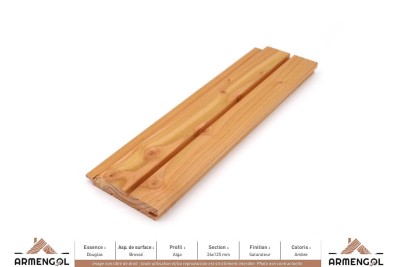 BARDAGE DOUGLAS BROSSÉ ALGA SATURATEUR AMBRE - 26 mm x 125 mm BARDAGE DOUGLAS BROSSÉ ALGA SATURATEUR AMBRE - 26 mm x 125 mm