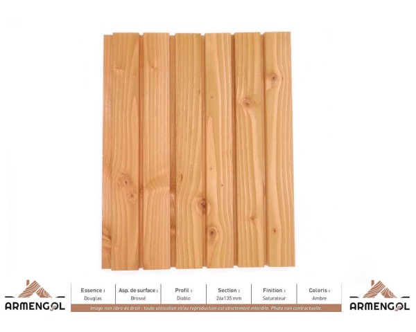 BARDAGE DOUGLAS BROSSÉ DIABLO SATURATEUR AMBRE - 26 mm x 135 mm