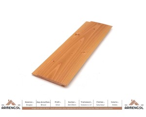 BARDAGE DOUGLAS BROSSÉ ORION INCOLORE CL. 3.1 SATURATEUR AMBRE - 20 mm x 125 mm