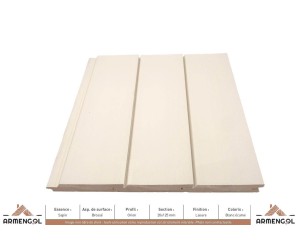 BARDAGE SAPIN BROSSÉ ORION LASURE BLANC ÉCUME - 20 mm x 125 mm 2