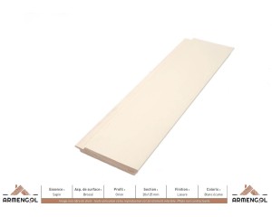 BARDAGE SAPIN BROSSÉ ORION LASURE BLANC ÉCUME - 20 mm x 125 mm