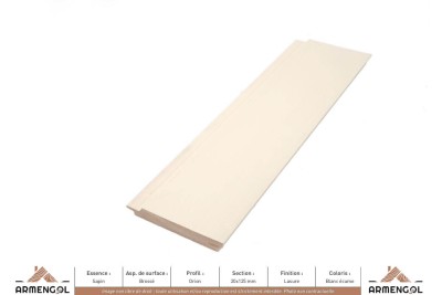 BARDAGE SAPIN BROSSÉ ORION LASURE BLANC ÉCUME - 20 mm x 125 mm BARDAGE SAPIN BROSSÉ ORION LASURE BLANC ÉCUME - 20 mm x 125 mm
