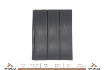 BARDAGE SAPIN BROSSÉ ORION LASURE GRIS ANTHRACITE - 20 mm x 125 mm BARDAGE SAPIN BROSSÉ ORION LASURE GRIS ANTHRACITE - 20 mm x 125 mm