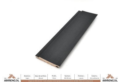 BARDAGE SAPIN BROSSÉ ORION LASURE GRIS ANTHRACITE - 20 mm x 125 mm BARDAGE SAPIN BROSSÉ ORION LASURE GRIS ANTHRACITE - 20 mm x 125 mm