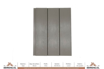 BARDAGE SAPIN BROSSÉ ORION LASURE GRIS GRAPHITE - 20 mm x 125 mm